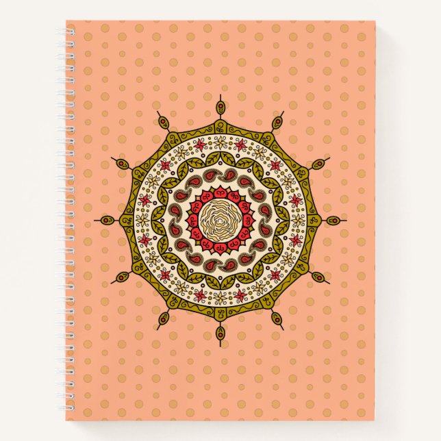 Mehndi Fantasy Gold Spiral Notebook Notizbuch (Vorderseite)