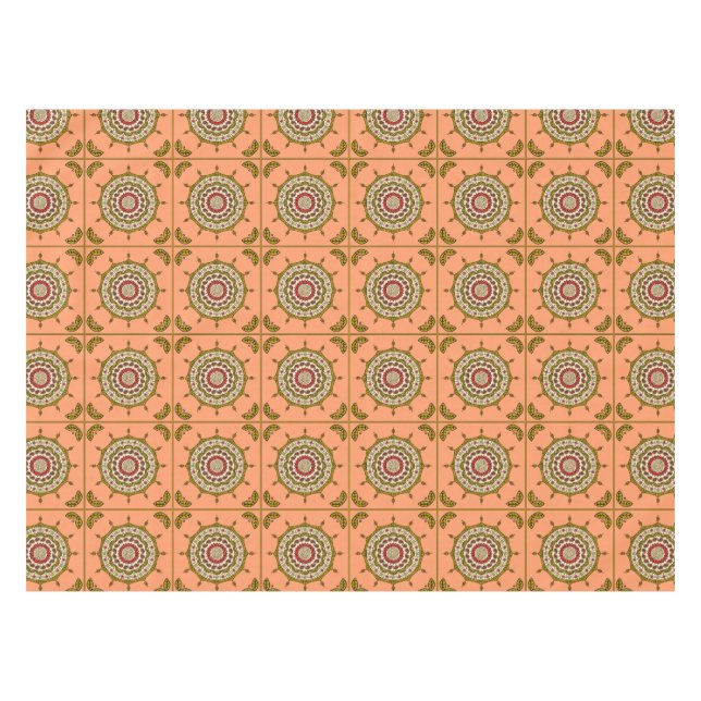 Mehndi Fantasy Gold Tablecloth Tischdecke (Vorderseite (Horizontal))