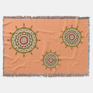Mehndi Fantasy Gold Throw Blanket Decke