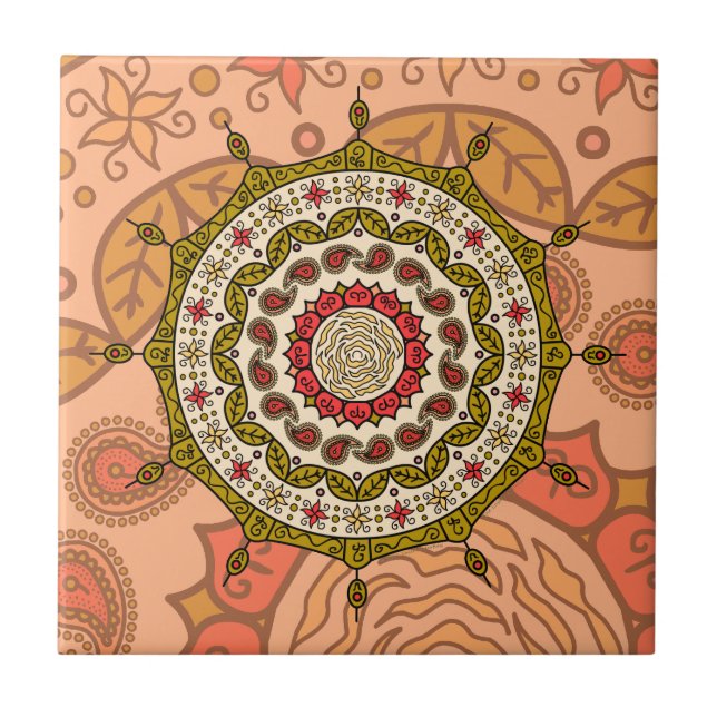 Mehndi Fantasy Gold Tile Fliese (Vorderseite)