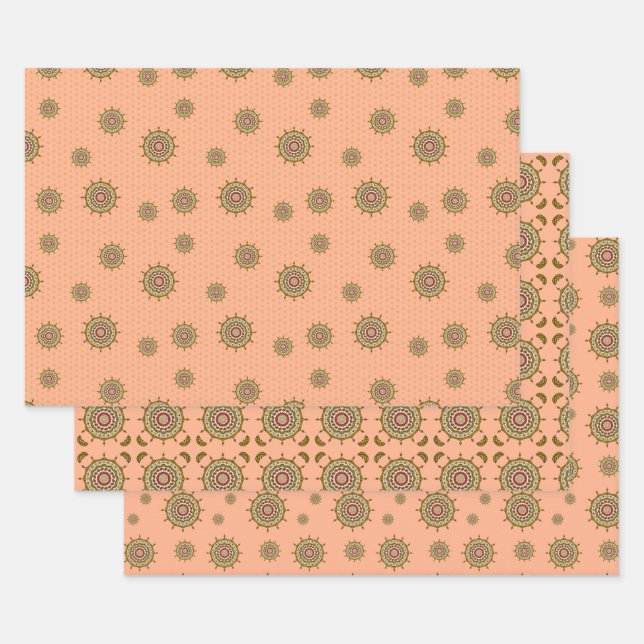 Mehndi Fantasy Gold Wrapping Paper Set Geschenkpapier Set (Set)