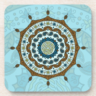 Mehndi Fantasy Kupfer-Set aus quadratischen Unters Untersetzer