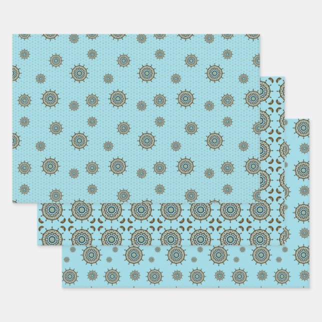Mehndi Fantasy Kupfer Wrapping Paper Set Geschenkpapier Set (Set)