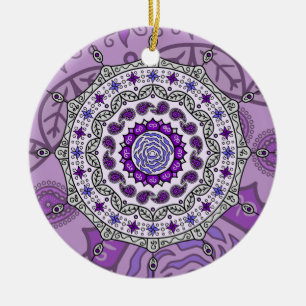 Mehndi Fantasy Silberornament Keramik Ornament