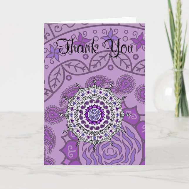 Mehndi Fantasy Silver Card Dankeskarte (Vorderseite)