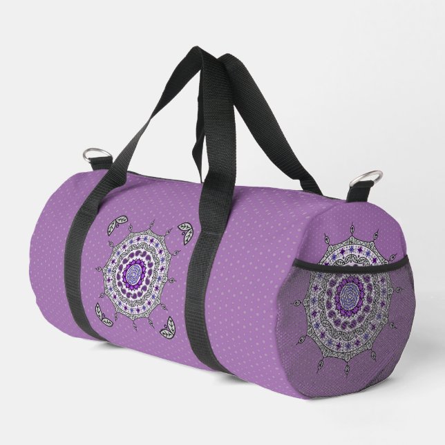 Mehndi Fantasy Silver Duffle Bag (Rechte Ecke)