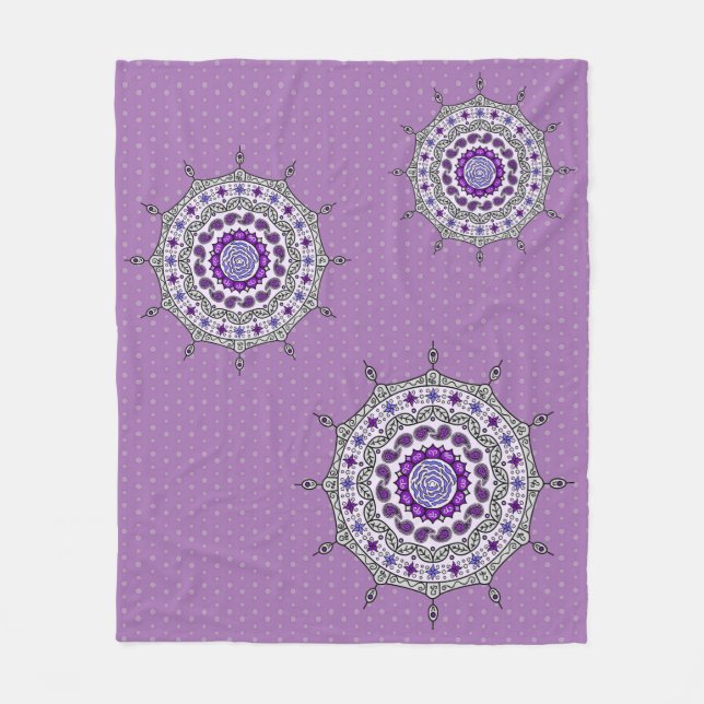 Mehndi Fantasy Silver Fleece Blanket (Vorderseite)