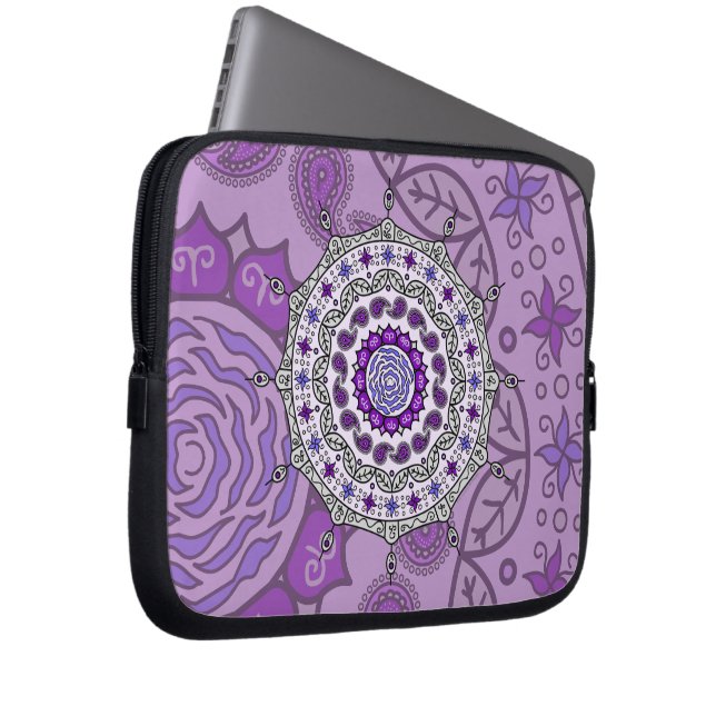 Mehndi Fantasy Silver Laptop Case (Vorne Rechts)