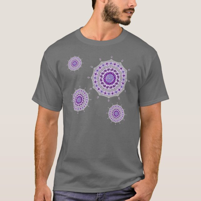 Mehndi Fantasy Silver Men Dark Shirt (Vorderseite)