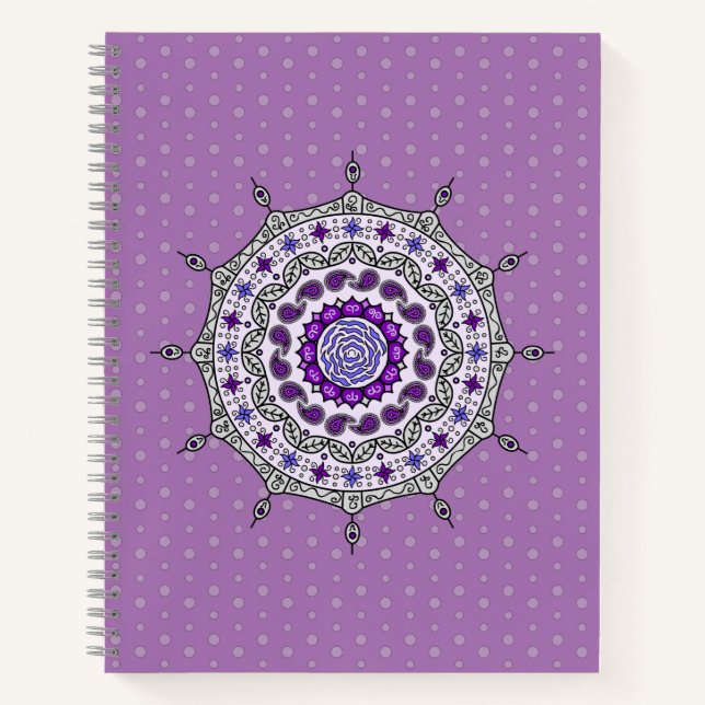 Mehndi Fantasy Silver Spiral Notebook Notizbuch (Vorderseite)