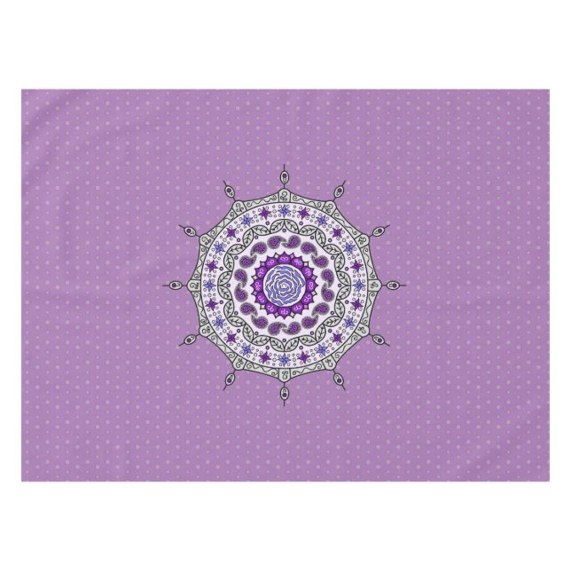 Mehndi Fantasy Silver Tablecloth Tischdecke (Vorderseite (Horizontal))