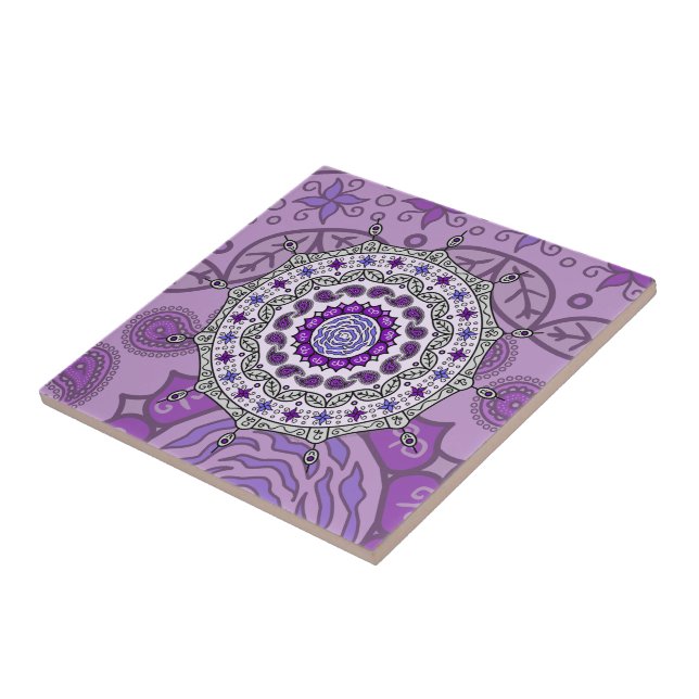 Mehndi Fantasy Silver Tile Fliese (Seite)