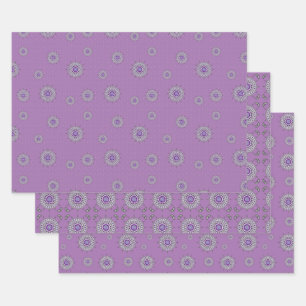 Mehndi Fantasy Silver Wrapping Paper Set Geschenkpapier Set