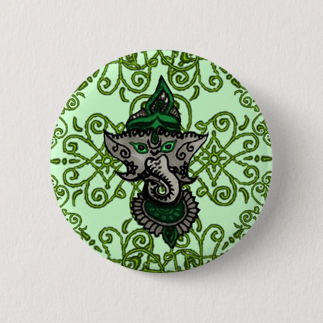 Mehndi Ganesha Button (Vorderseite)
