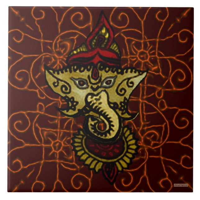 Mehndi Ganesha Fliese (Vorderseite)