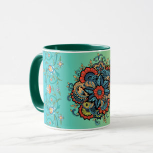 Mehndi Green Floral Art, unendlicher Splendor Tasse