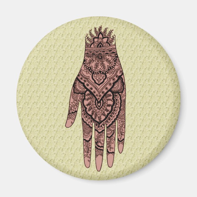 Mehndi Hand Tattoo Art Design Magnet (Vorne)