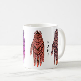 Mehndi Hand Tattoo Art Design Personalisiert Kaffeetasse