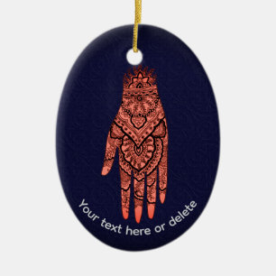 Mehndi Hand Tattoo Art Keramik Ornament