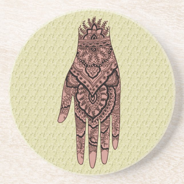 Mehndi Hand Tattoo Art Untersetzer (Vorne)