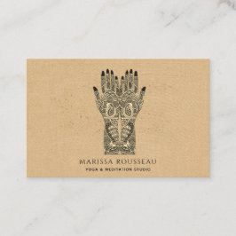 Mehndi Henna Hands Yoga Studio Business Card Visitenkarte