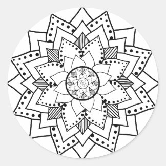 Mehndi/Henna style lotus Blume blanche Sticker