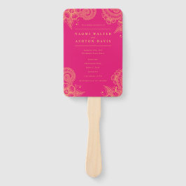 Mehndi Henna Wedding Programm Hand Fan Fächer