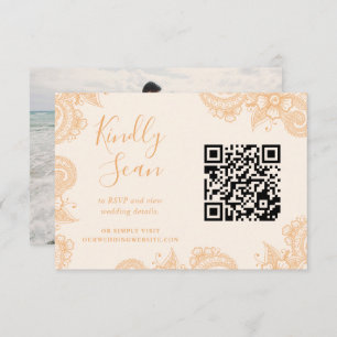 Mehndi Henna Wedding QR Code UAWG Enclosure Card Begleitkarte