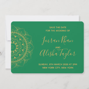 Mehndi Indische Hochzeit Save the Date Hamsa Henna