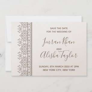 Mehndi Indische Hochzeit Save the Date Hamsa Henna