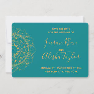 Mehndi Indische Hochzeit Save the Date Hamsa Henna