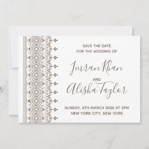 Mehndi Indische Hochzeit Save the Date Hamsa Henna