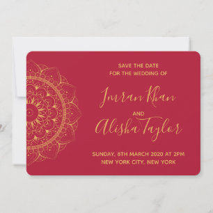 Mehndi Indische Hochzeit Save the Date Hamsa Henna