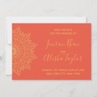 Mehndi Indische Hochzeit Save the Date Hamsa Henna