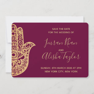 Mehndi Indische Hochzeit Save the Date Hamsa Henna