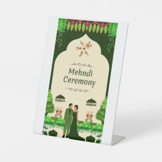 Mehndi-Karte Sockelschild