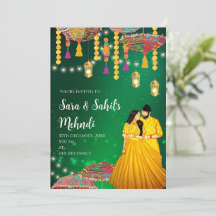 Mehndi-Nacht-Einladung Henna-Party & Mehndi-Einlad Einladung