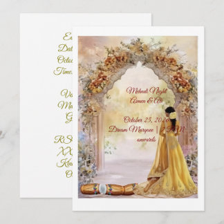 Mehndi-Nacht-Einladungskarte 2026 | Mughal Floral Einladung