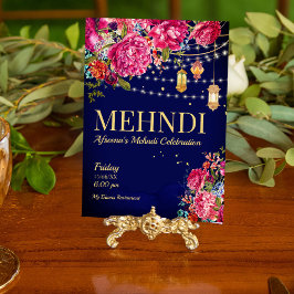 Mehndi Starry nachtsarabische Laternen mit Blumen Einladung