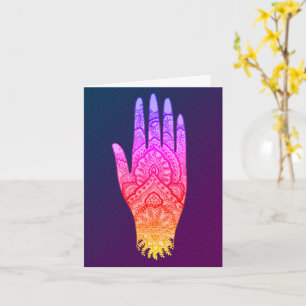 Mehndi Tattoo Art Rainbow Design Note Card Karte