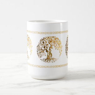 Mehndi Tree of Life (Gold) Kaffeetasse