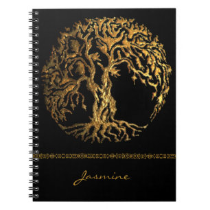 Mehndi Tree of Life (Gold) Notizblock