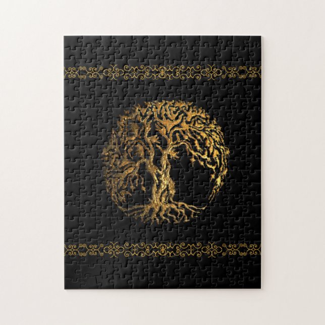 Mehndi Tree of Life (Gold) Puzzle (Vertikal)