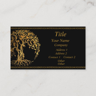 Mehndi Tree of Life (Gold) Visitenkarte