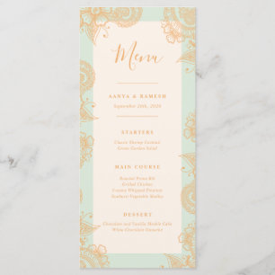 Mehndi Wedding Dinner Menu Menükarte