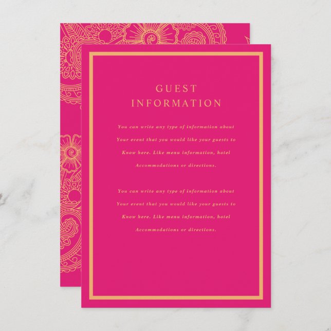 Mehndi Wedding Insert (Vorne/Hinten)