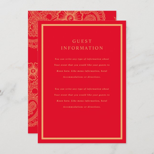 Mehndi Wedding Insert (Vorne/Hinten)