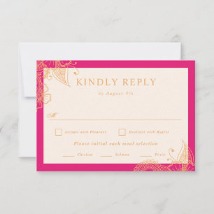Mehndi Wedding RSVP Karte
