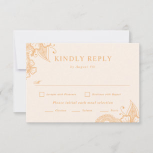 Mehndi Wedding RSVP Karte