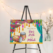 Mehndi Willkommensschild als Mendhi Begrüßungszeic
